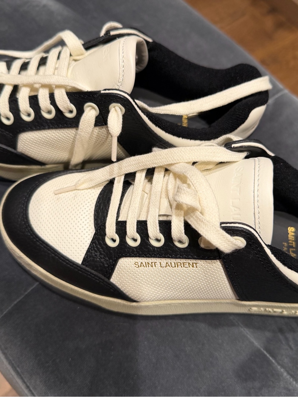 Saint Laurent women  Low-Top Sneakers in Cream and Black